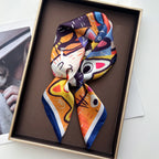Imitation Silk  Square Scarf Women Animal Cat Printed Fashion Accessories Hairband Foualrd Bandana Neckercheif