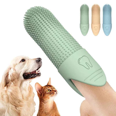Dog Toothbrush, 360° Cleaning Finger Toothbrush for Dogs, Food Grade Silicone Dog Finger Toothbrush for Dogs & Cats Dental Care