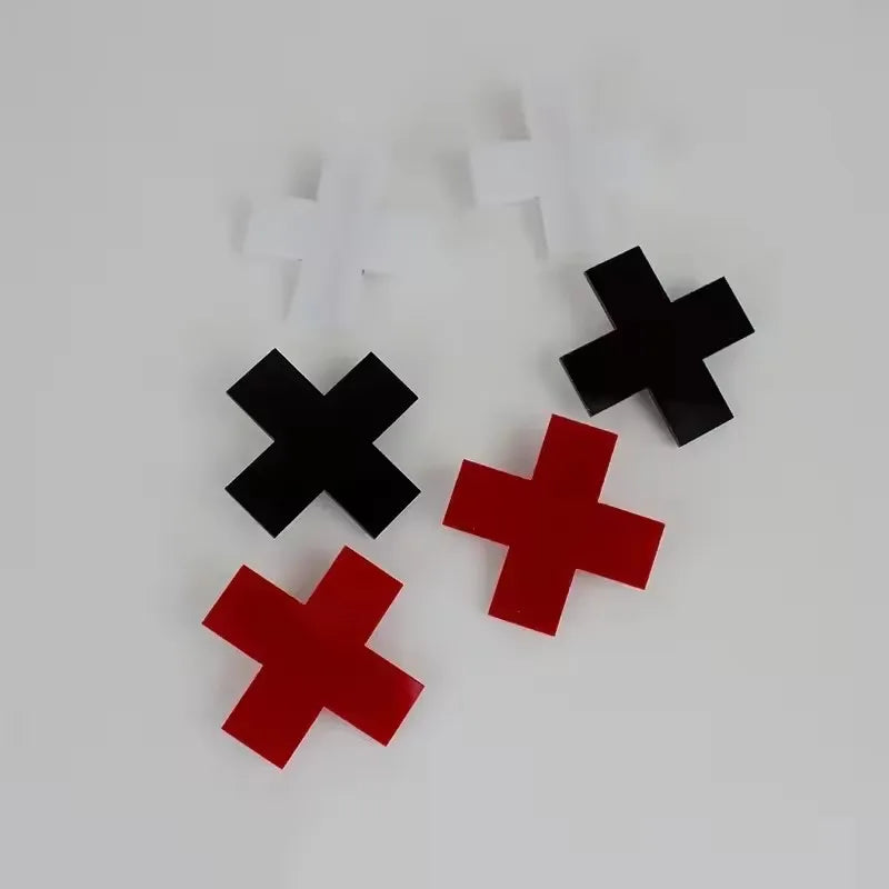 Y2K Anime Girls Red Cross Hair Clips for Women Girls Hair Accessories Hiphop Punk Barrettes Hair Pins Hairwear Cool Unique