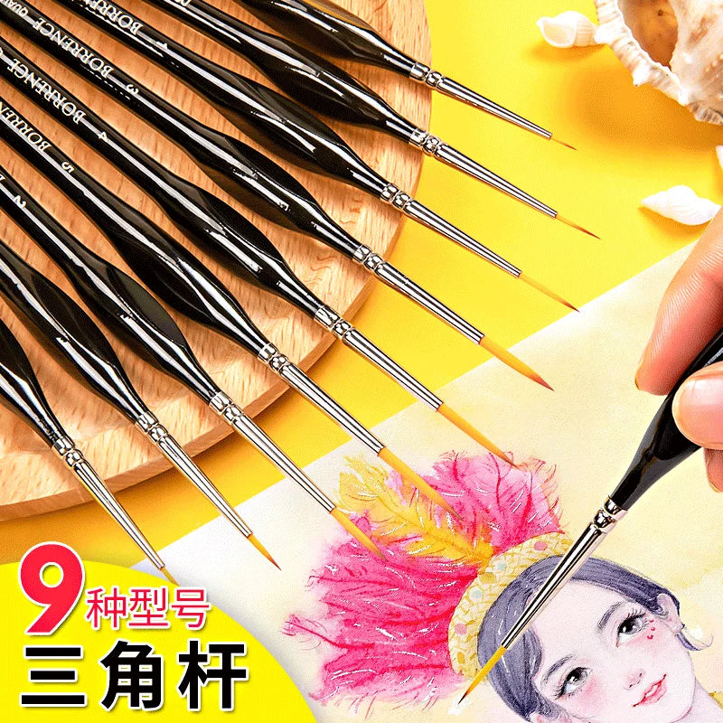 00000#-7# Fine Tip Paint Brush Set for Acrylic, Models, Mini  Miniature Detail , Nylon Hair Thin Extra Fine Paintbrushes