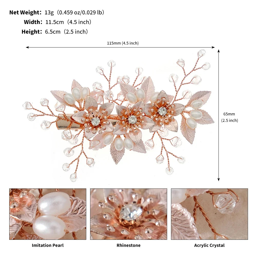 Fashion Pearl Flower Clip Silver Color Hair Combs Wedding Bridal Jewelry Accessories Headpieces For Woman Bride Hair Ornaments
