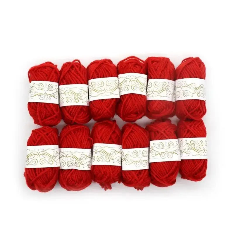 12pcs Multicolor Yarn Knitting Supplies , Crochet Craft For Crocheting And Knitting Yarn Starter Kit For Beginners