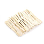 100PCS Pure Bamboo Disposable Wooden Fruit Fork Dessert Cocktail Fork Set Party Home Household Decor Tableware Supplies