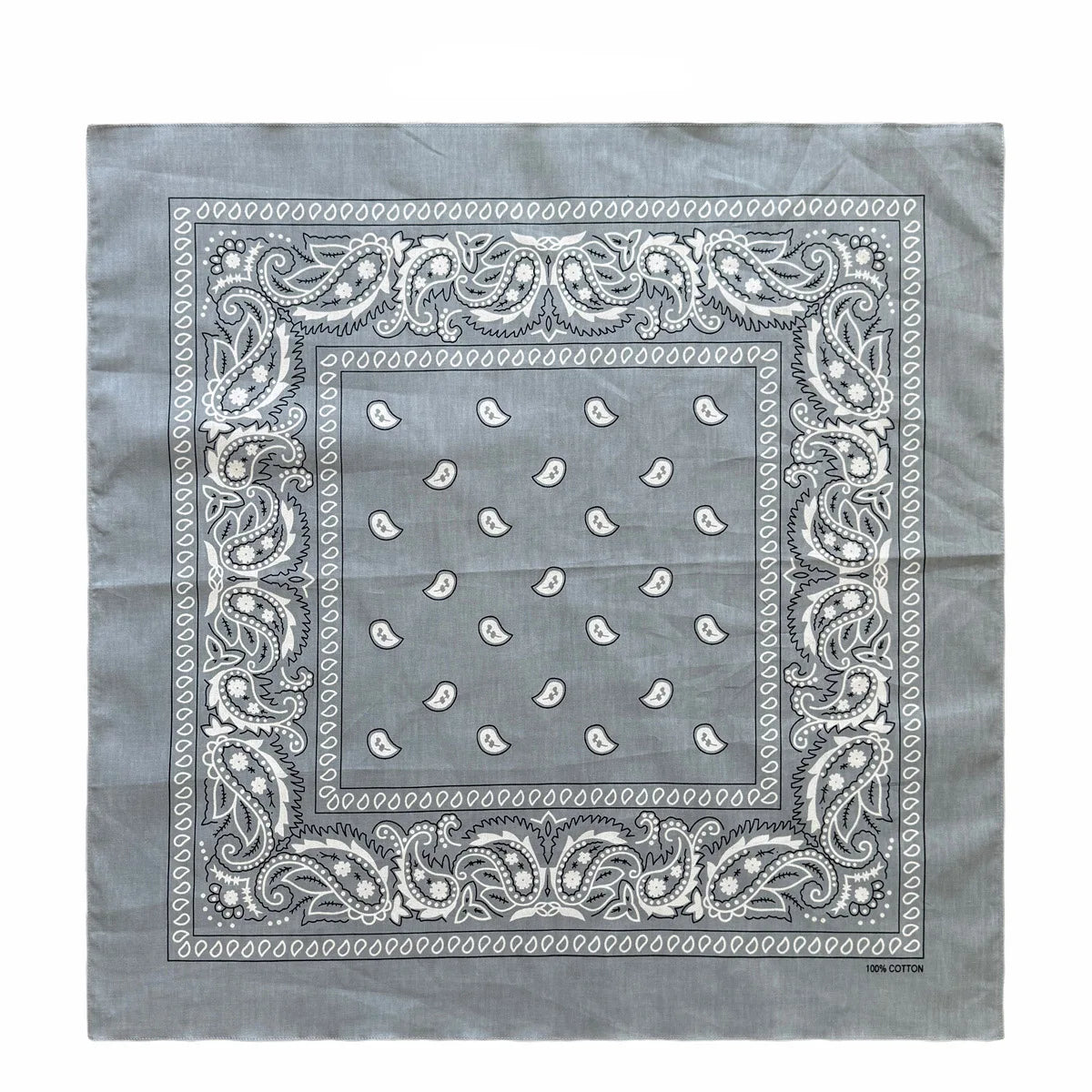 70CM Oversized Hip Hop Amoeba Cashew Cotton Square Bandana Scarf Headband Black Paisley Gifts For Men/Boys/Girls