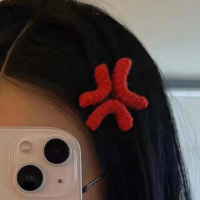 1pc New Angry Hair Clip Novelty Duckbill Clip Crochet Yarn Headband Side Clip
