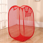 Mesh breathable laundry basket, foldable large size 40 * 40 * 70 miscellaneous laundry basket, simple and large capacity miscell