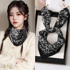 Luxury Magnetic Buckle Silk Scarf Women Print Square Scarf For Autumn Winter Warmth And Cold Resistance Fashionabl Scarves