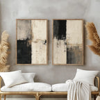 2pcs/set Japanese Retro Wabi Sabi Mountains Abstract Canvas Print Poster Modern Minimalist Art Print Home Decor Wall Art Poster