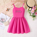 Children Baby Girls Lace Up Sling Summer Dress Princess Sleeveless Suspenders Dresses For 1-10 Years Cool Ventilated Kid Clothes