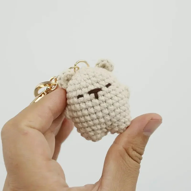Cute Couple Bear Crochet Keychain Animal Bag Charm