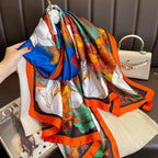 Spring Scarf Women's Luxury Design Polyester Material Smooth Scarf Soft Shawl Beach Scarf