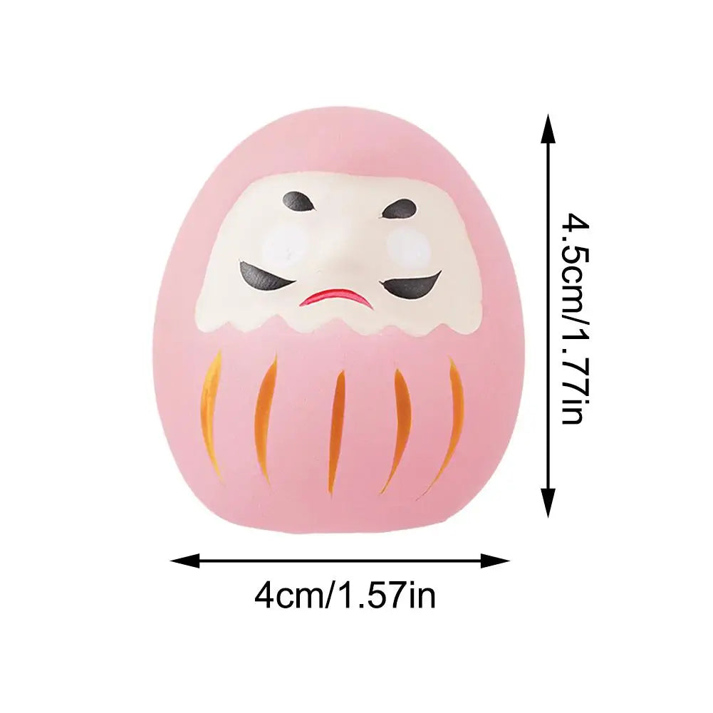 Japanese Ceramic Daruma Doll Miniature Lucky Charm Fortune Ornament for Home Decor Landscape Craft Gift