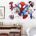 Cute mini Spiderman Super Heroes Wall Stickers For Kids Room Decoration Home Bedroom PVC Decor Cartoon Movie Mural Art Decals