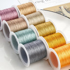 Metallic Beading Thread Cord – Rose Gold & Silver for DIY Jewelry