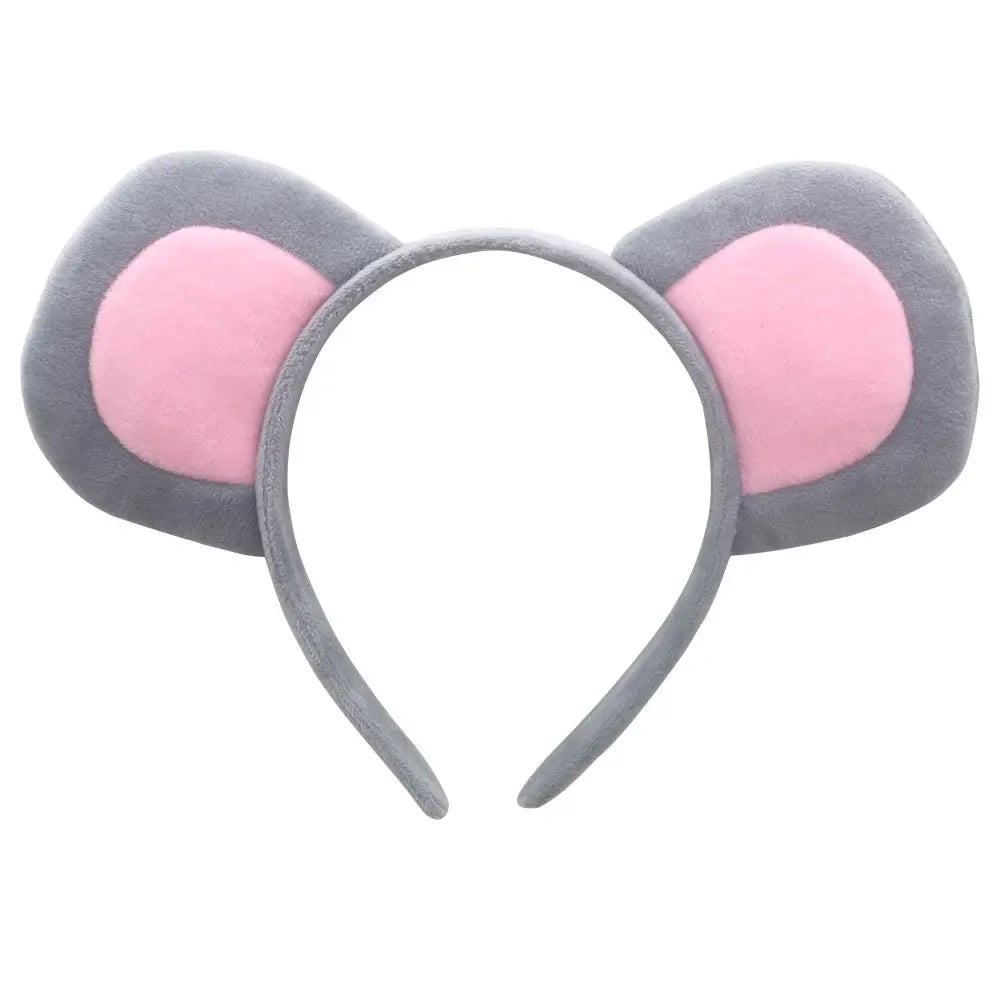 Mouse Costume Set Ears Headband Nose Tail and Bow Tie Animal Fancy Dress Kit Party Accessories Halloween Birthday