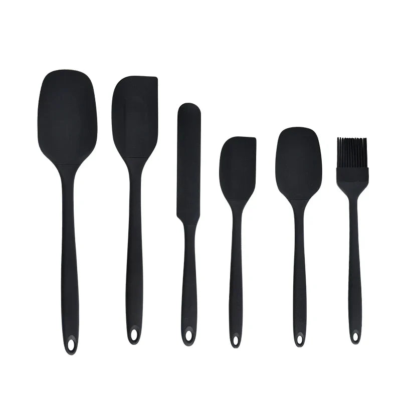 6-Piece Silicone Kitchenware Set with Spatulas and Oil Brush Kit