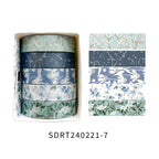 5 Rolls of Boxed Romantic Flower Handbook Tape, Cute DIY Fresh Decorative Washi Tape for Students, a Must-Have Gift for Students