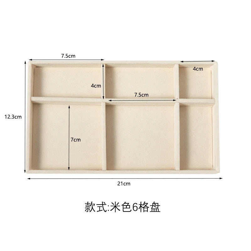 Plush Jewelry Storage Tray, Detachable Tray, Earrings, Earrings, Rings, Necklaces, Storage Tray, Drawer, Partition Tray