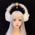 Feather Angel Wing Hair Clips Lolita Barrette Hairpin Lolita Anime Cosplay Hair Accessories Anime Halloween Black White Headwear