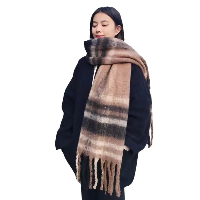 2025 Hot  Luxury Winter Thick Warm Scarf Women Cashmere Shawl and Wraps Pashmina Neckerchief Bufanda Female Long Tessel Echarpe