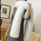 1pcFashionable 180cm Fake Fur Long Scarf Soft Plush Thick Long Strip Scarf Fur Decor Luxury Wraps Shawl Party Ladies Neck Warmer