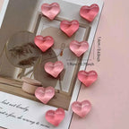 10pcs heart-shaped resin refrigerator magnets - multifunctional kitchen and office whiteboard decoration magnets