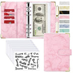 A6 Money Saving Organizer PU Leather Budget Binder Marble Notebook Budgets Planner 2023 Envelope Office School Supplies