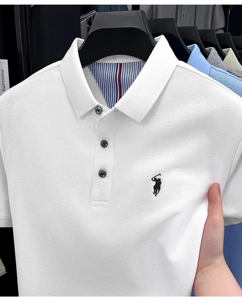 Men's 100% Cotton Polo Shirt – Short Sleeve Casual Golf & Business Shirt