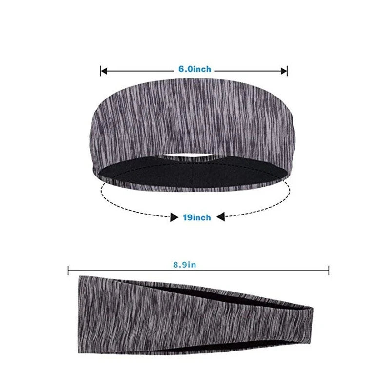 3 Pack Sports Headbands Moisture-Wicking Running Yoga Gym Non Slip Sweatbands for Men Women