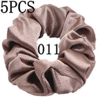10/5 Pcs Satin Hair Scrunchies Set for Women & Girls – Soft Silk Elastic Hair Bands | Elegant Solid Color Ponytail Holders & Headwear Accessories