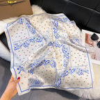 2025 New Fashion 70X70cm Women's Scarf Silk Paisley Print Scarf Square Shawl Decorative Headband Neck Luxury Design Bandana