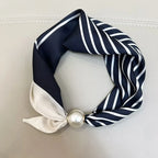 1/2PCS Elegant Pearl Tail Magnetic Clasp Scarf Summer New Versatile Breathable Fashion Artistic Accessory Neck Wrap Scarves