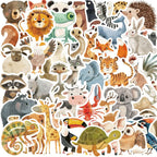50pcs Cute Book Paintings Animals Stickers Aesthetic Decal Water Bottles Helmet Luggage Skateboard Cute Graffiti Sticker
