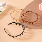 Korean Women Hair Comb Non-Slip Headband Plastic U Shape Hair Hoops Fixed Teeth Fluffy Top Hair Bands Headwear Hair Accessories