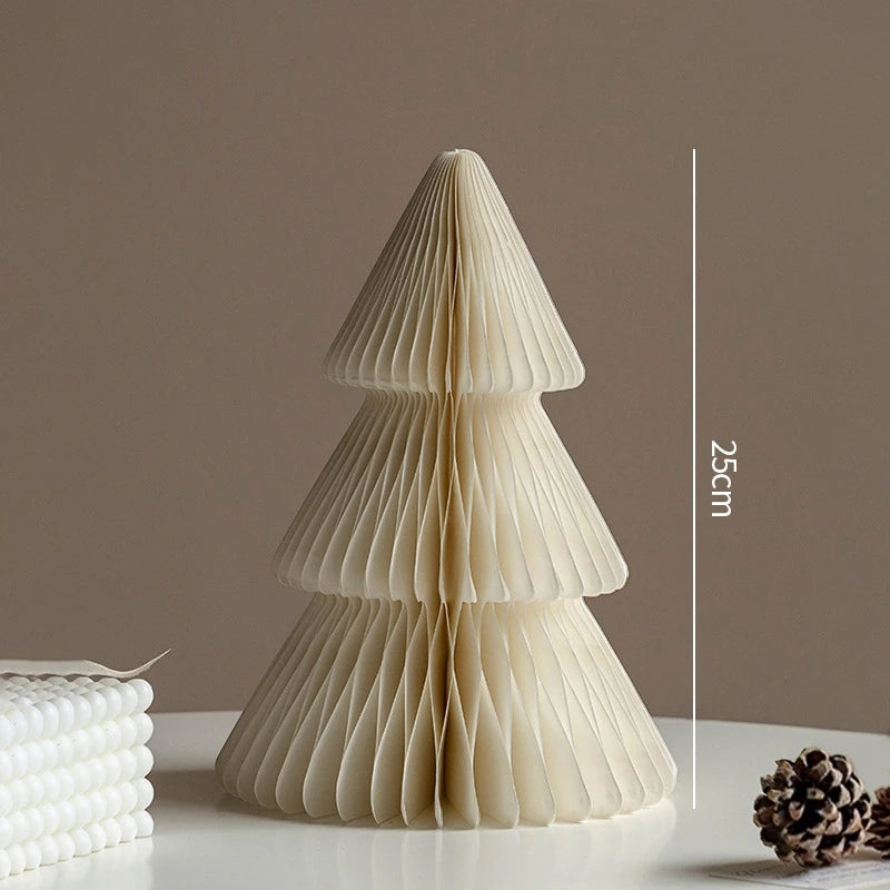 Paper Christmas Tree Ornaments 3D Honeycomb Christmas Tree Decorations Folded Paper 2026 Xmas New Year Desktop Arrangement Decor