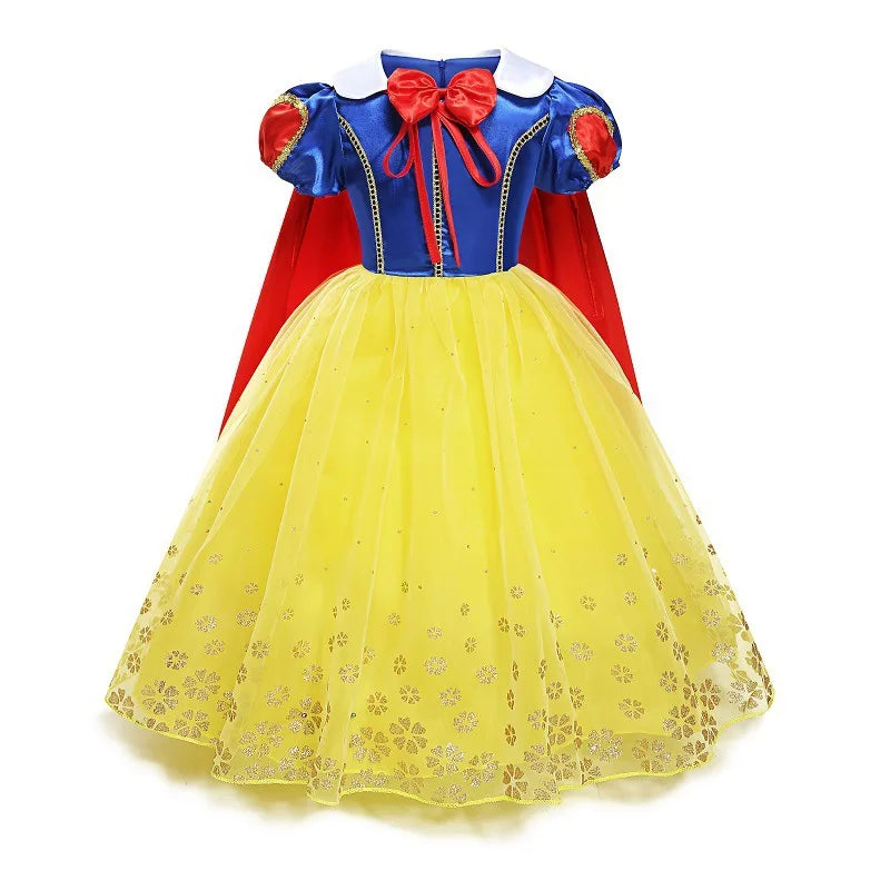 Girls Snow White Princess Dress Mesh Clothes Vestidos Kids Christmas Halloween Carnival Cosplay Costume