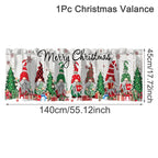 Christmas Short Curtains Valances Merry Christmas Decorations For Home 2026 Xmas Navidad Kitchen Bedroom Ornaments New Year 2027