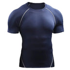 2026 Compression T Shirt Men Summer Sportswear Running T-shirt Elastic Quick Dry Sport Tops Tee Athletic Gym Workout Shirts Men