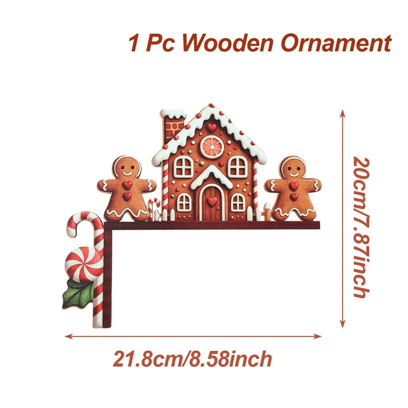 Christmas Wooden Ornament Christmas Party Decoration 2025 Xmas Santa Claus Snowman Pendants Navidad Natal New Year Gift 2026