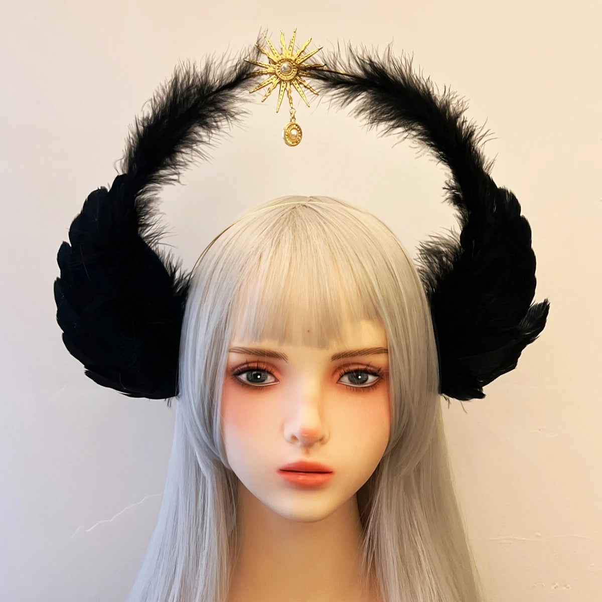 Feather Angel Wing Hair Clips Lolita Barrette Hairpin Lolita Anime Cosplay Hair Accessories Anime Halloween Black White Headwear