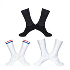 Aero Cycling Summer Anti Socks Whiteline Slip Silicone Socks Men Bicycle Sport Running Bike Socks Calcetines Ciclismo