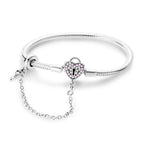 Original 925 Silver Bracelets Four Leaf Clover Butterfly Heart Bracelet Fit DIY Charms Beads Fashion Jewelry 17-20CM