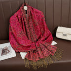 2025 new ethnic style retro shawl cashew flower geometric scarf cloak tassel scarf multi-color variety options available