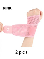 2pcs Adjustable Wrist Strap Sports Wrist Support Brace Black Weightlifting Wristband For Men & Women Badminton Tennis Gym
