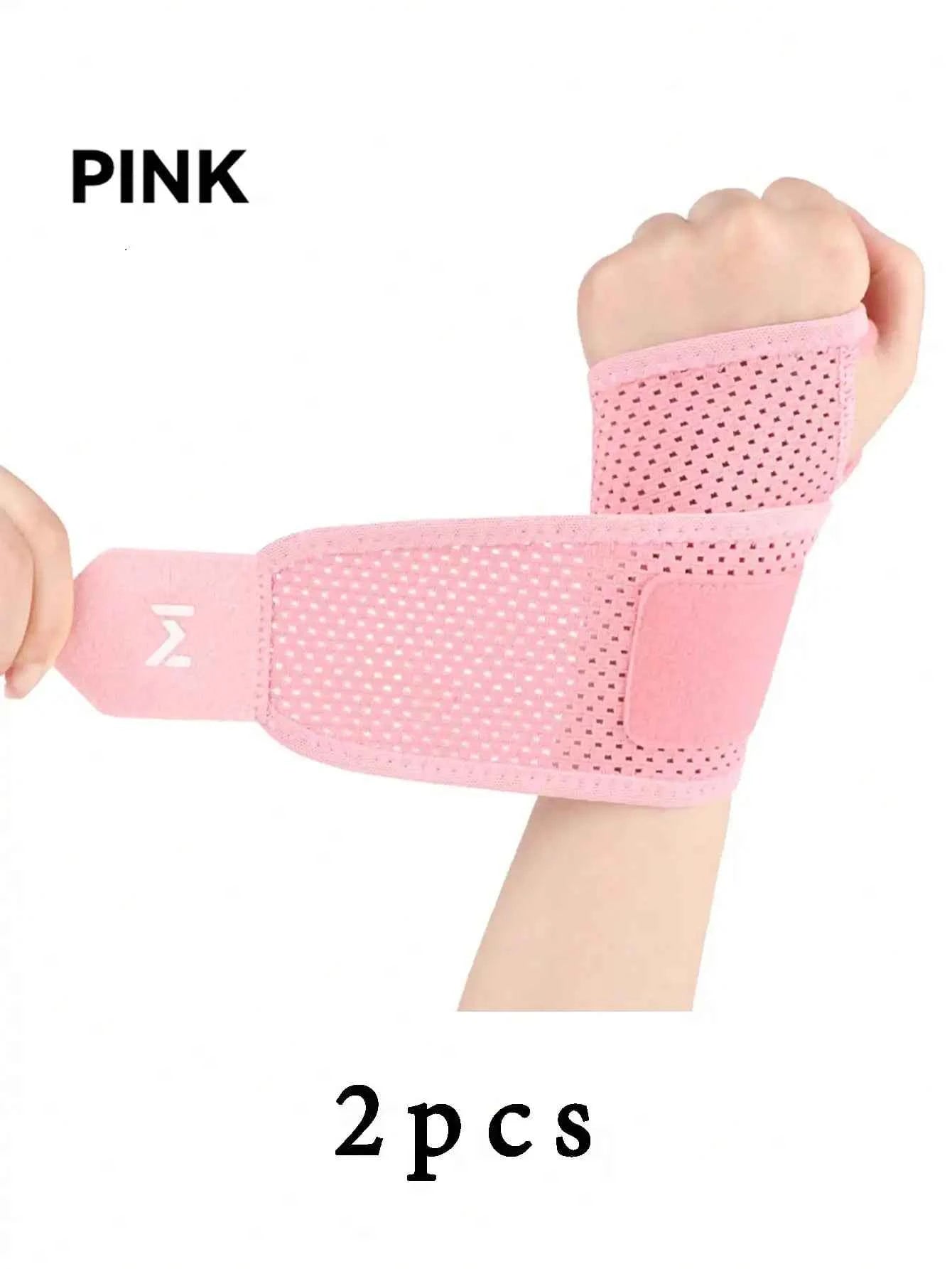 2pcs Adjustable Wrist Strap Sports Wrist Support Brace Black Weightlifting Wristband For Men & Women Badminton Tennis Gym