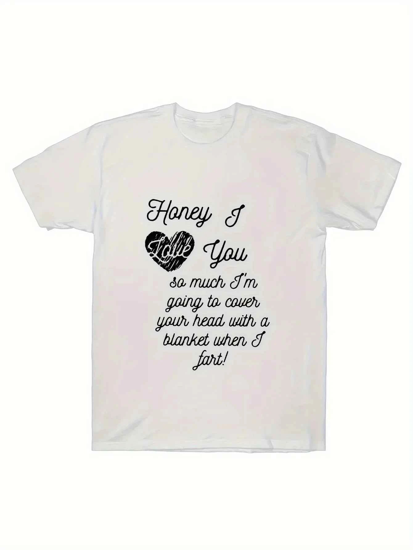 Unique I Love To Fart Graphic Print Crew Neck Short Sleeve  T-Shirt for Men - Comfortable Breathable and Fashionable Casual Wear