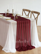 Table Runner Luxury Sheer for Wedding Rustic Boho Party Bridal Shower Birthday Christmas Decorations