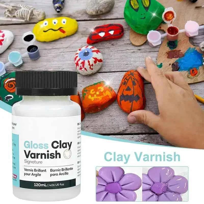 20/60/120ml Clay Varnish Acrylic Air Dry High Gloss Finish Air Dry Clay Sealant for Ceramics Oil Painting Wood Maintenance