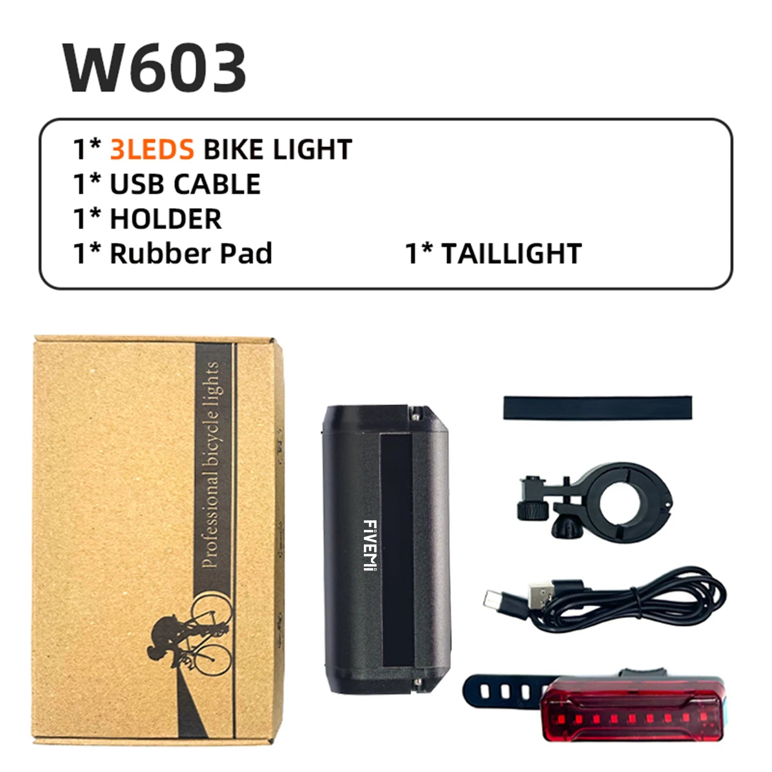 Fivemi 5Led MTB Bicycle Lights 10000MAH Rechargeable Bike Light Flashlight Outdoor Cycling Bike Accessories for Electric Scooter