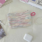 Heart Printed Cute Small Lipstick Cosmetic Bag Travel Makeup Organizer Toiletry Storage Bag Pouch Card Holder Purse Bags